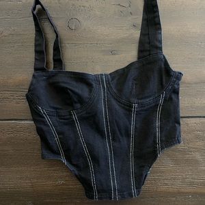 Zara Black Corset Top denim corset